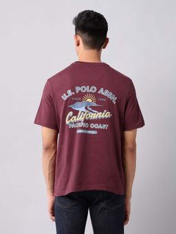 U.S. Polo Assn. Denim Co. - Burgundy Men's Brand Printed Muscle Fit T-Shirt