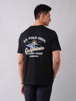 U.S. Polo Assn. Denim Co. - Black Men's Brand Printed Muscle Fit T-Shirt