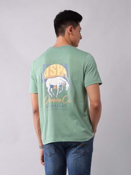 U.S. Polo Assn. Denim Co. - Green Men's Brand Printed Muscle Fit T-Shirt