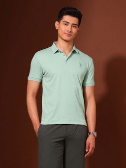 U.S. POLO ASSN. - Green Men's Slim Fit Polo T-Shirt