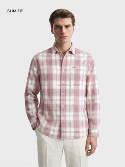The Indian Garage Co - Men Purple Cotton Blend Regular Fit Shirt