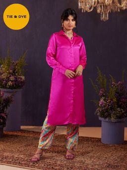Gajra Gang - Rangeen Gypsy Pink Solid Shirt Kurta GGKUR19