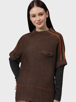 Campus Sutra - Brown Detailing Sweater
