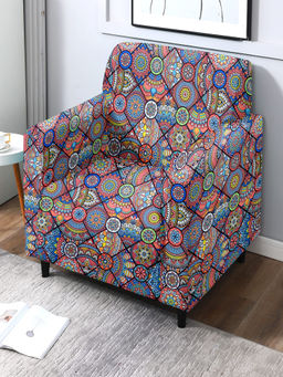 Cortina - Quirky Print 1 Single Seater Sofa Cover - Multi Color