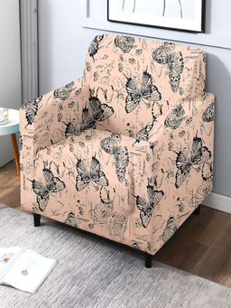 Cortina - Quirky Print 1 Single Seater Sofa Cover - Beige