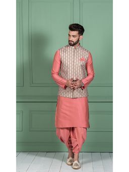 KISAH - Men Olive Kurta Jacket Set (Set of 3)