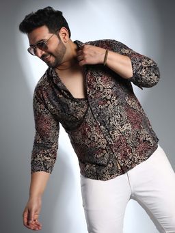 Instafab Plus - Men's Multicolour Regal Foliage Shirt