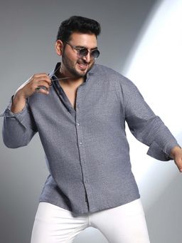 Instafab Plus - Men's Aegean Grey Grainy Shirt