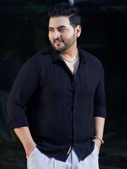 Instafab Plus - Men's Onyx Black Trough-Tactile Shirt