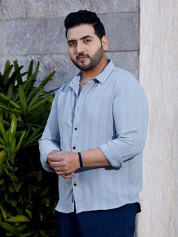 Instafab Plus - Men's Cloud Blue Trough-Tactile Shirt