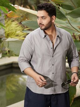 Instafab Plus - Men's Coin Grey Swirl-Tactile Shirt