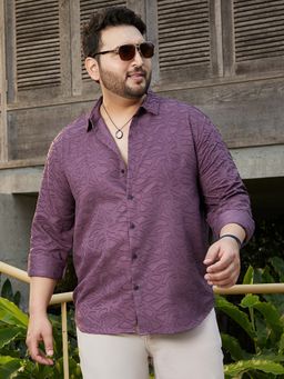 Instafab Plus - Men's Grape Purple Abstract-Edge Shirt