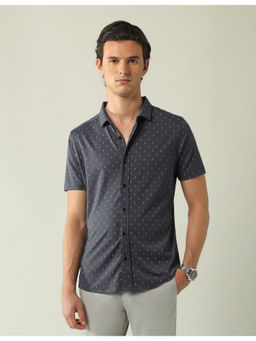 AD By Arvind - Grey Slim Fit All-Over Printed Shirt