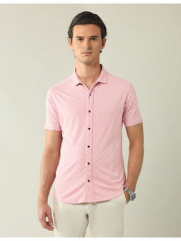 AD By Arvind - Pink Slim Fit All-Over Printed Shirt