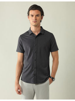 AD By Arvind - Grey Slim Fit All-Over Printed Shirt