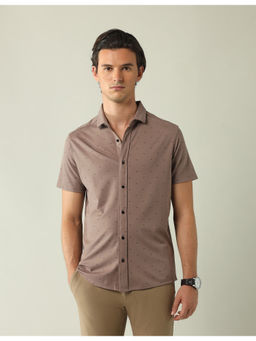 AD By Arvind - Mauve Slim Fit All-Over Printed Shirt