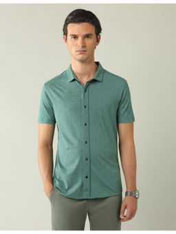 AD By Arvind - Green Slim Fit All-Over Printed Shirt