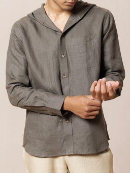 PANGOLIN - Grey Hooded Shirt