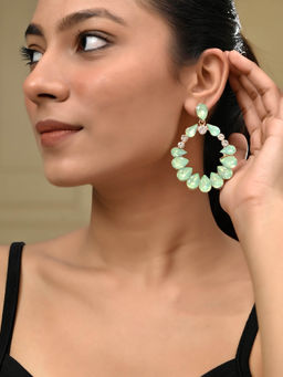 Silvermerc Designs - Green and Gold Green Drop Earrings