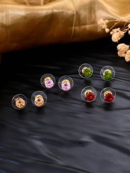 Silvermerc Designs - American Diamond Stud Small Earring (Pack of 4)