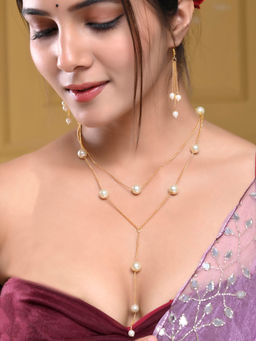Silvermerc Designs - Gold Plated Pearls Beaded Jewellery Set