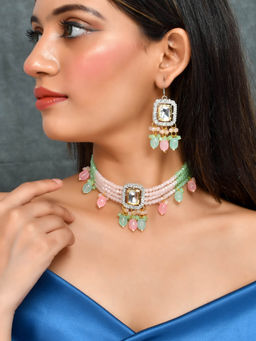 Silvermerc Designs - Kundan Choker Jewellery Set