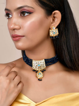 Silvermerc Designs - Kundan Choker Jewellery Set