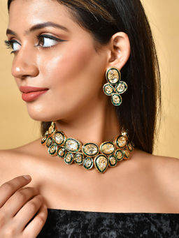 Silvermerc Designs - Gold Plated Kundan Jewellery Set