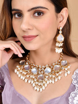 Silvermerc Designs - Gold Plated Kundan Jewellery Set