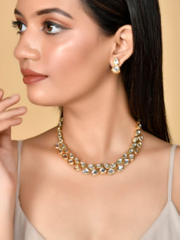 Silvermerc Designs - Kundan Gold Plated Jewellery Set