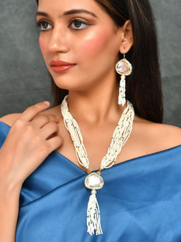 Silvermerc Designs - Kundan Long Layered Jewellery Set
