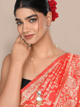 Silvermerc Designs - Gold-Plated Kundan Minimal Necklace