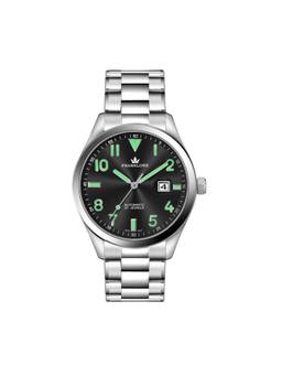 Franklord - Onyx Black Regal Sapphire Legacy Steel Analog Watch for Men Fl06 Blk (M)