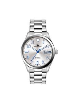 Franklord - Pearl White Regal Sapphire Legacy Steel Analog Watch for Men Fl06 Sl (M)