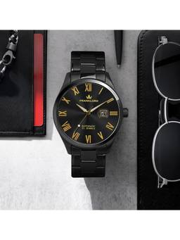 Franklord - Regal Sapphire Roman Obsidian Royale Black & Gold Luxury Automatic Watch Fl09 Blk (M)