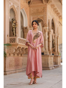 Label Niti Bothra - Pink Riwayat Embroidered Kurta with Pant (Set of 2)