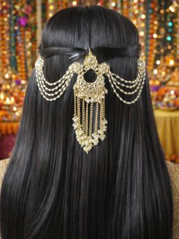 OOMPH - Gold Tone Ethnic Sheeshphool-Kundan Jadau Floral Design