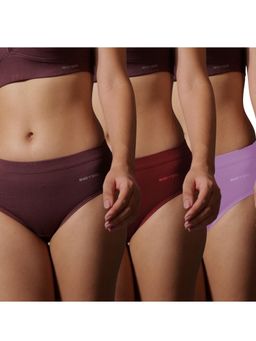 BODYSIZE - Multi-Color Women Soft Bamboo Cotton Hipster (Pack Of 3)