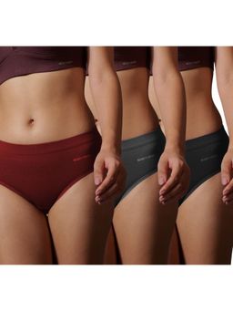 BODYSIZE - Multi-Color Women Soft Bamboo Cotton Hipster (Pack Of 3)