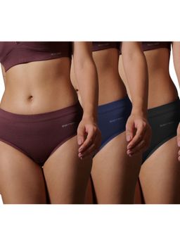 BODYSIZE - Multi-Color Women Soft Bamboo Cotton Hipster (Pack Of 3)