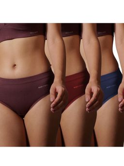 BODYSIZE - Multi-Color Women Soft Bamboo Cotton Hipster (Pack Of 3)