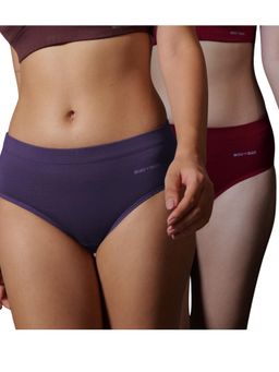 BODYSIZE - Multi-Color Women Soft Bamboo Cotton Hipster (Pack Of 2)