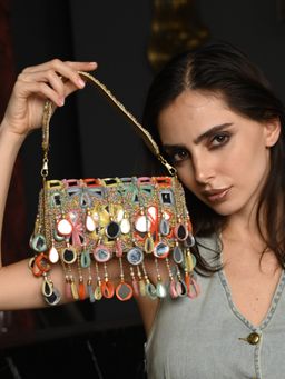 Odette - Multicolour Tassels Embellished Handbag