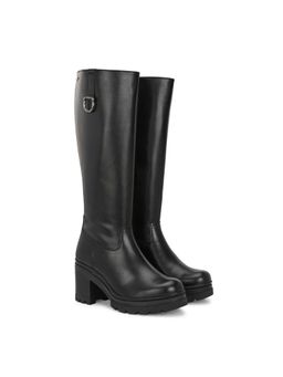 Delize - Women Black High Heel Knee Casual Boots