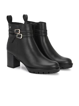 Delize - Black Women Vegan Leather High Heel Casual Boots