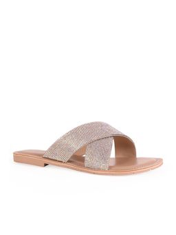 CAMLEE COMFORT - Silver Shimmer Luxe Slide Flats