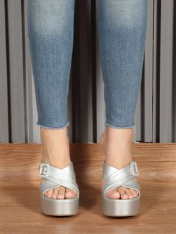Flat n Heels - Women Silver Sandal Heels