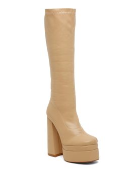 Flat n Heels - Women Beige Casual Boots