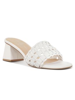 London Rag - Woven White Strap Detail Slip-On Sandal Heels