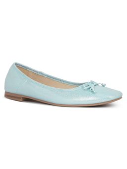London Rag - Women Blue Glitter Faux Leather Ballerinas